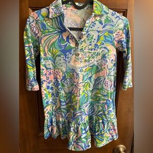 Lilly Pulitzer Girls Floral Polo Dress in Blue, Pink, Green